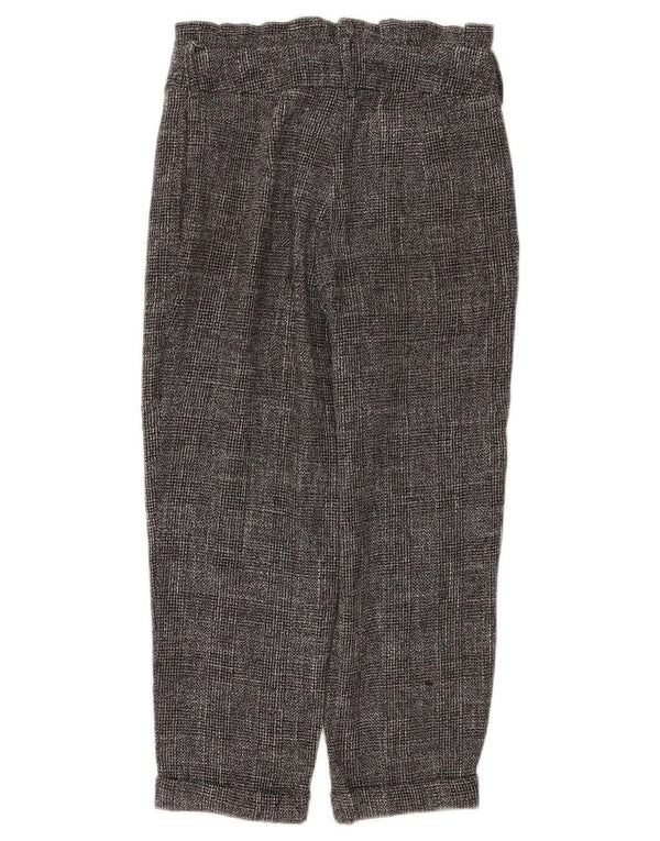 Pantaloni tăiați pentru femei Topshop UK 10 Small W28 L22 Poliester cu carouri gri