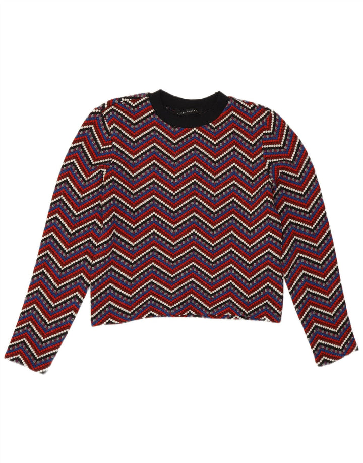 Pulover pentru damă Zara, cu gât turnut, UK 12, chevron mediu multicolor