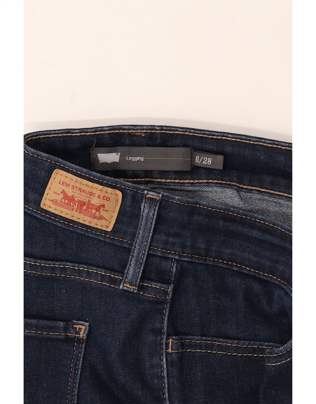 Jeans skinny LEVI'S pentru femei cu jambiere US 6 Medium W28 L27 Bumbac albastru