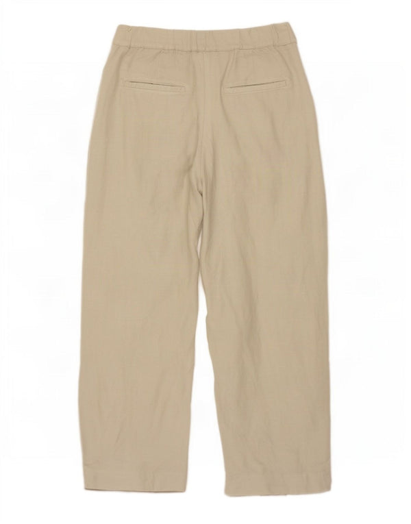 Pantaloni Capri pentru femei cu picioare largi Zara Mici L26 L22 Bej Viscoza