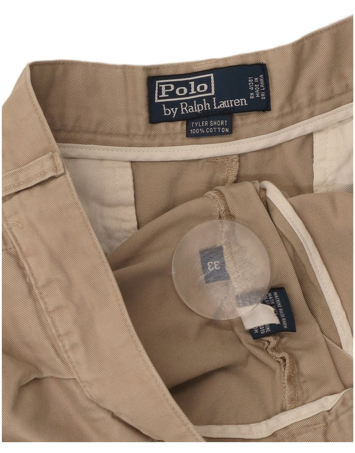 POLO RALPH LAUREN Pantaloni scurți chino pentru bărbați W33, bumbac mediu bej