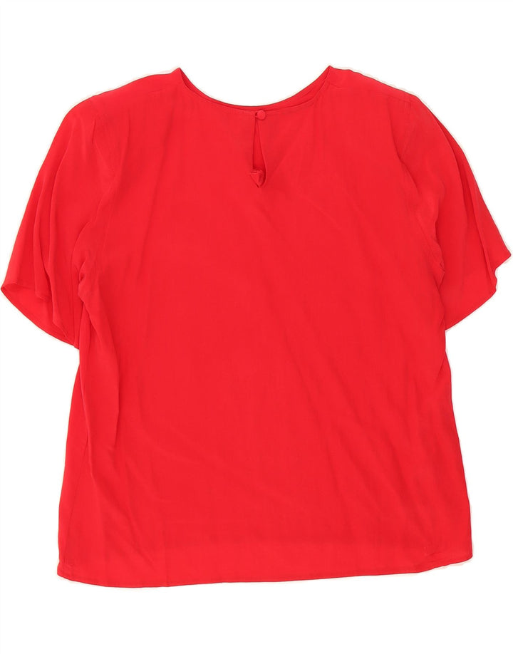VINTAGE Womens Blouse Top UK 14 Large Red Vintage Vintage and Second-Hand Vintage from Messina Hembry 