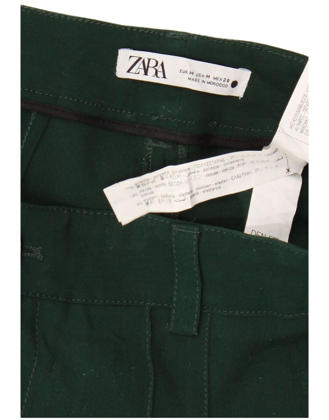 Pantaloni Drepți Casual Zara Femei L28 L31 Poliester Verde