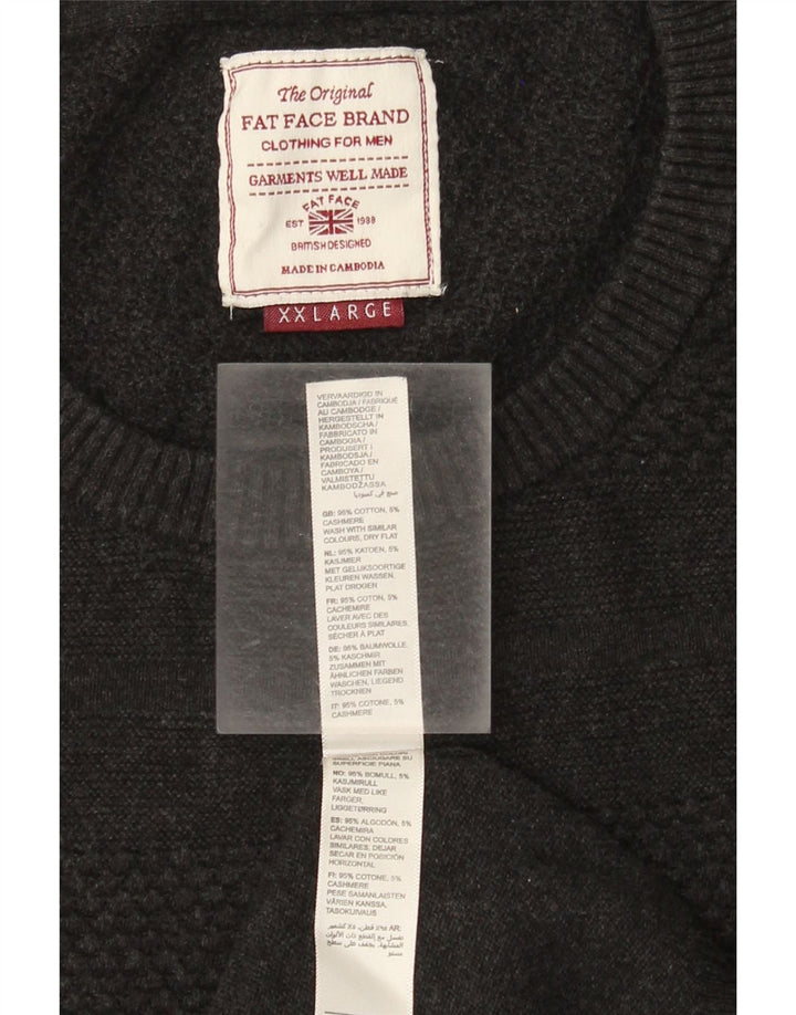 Pulover pentru bărbați Fat Face cu gât crew, bumbac gri 2XL