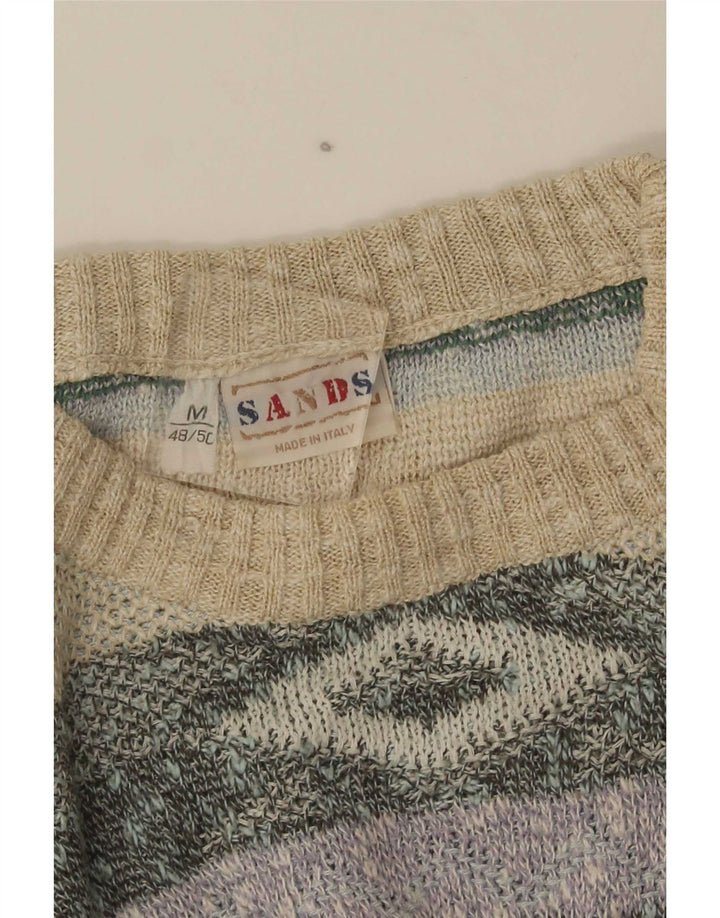 Pulover vintage pentru bărbați cu gât roșu IT 48/50 mediu multicolor