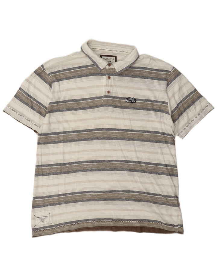 Tricou polo pentru bărbați Weird Fish XL, bumbac cu dungi multicolore