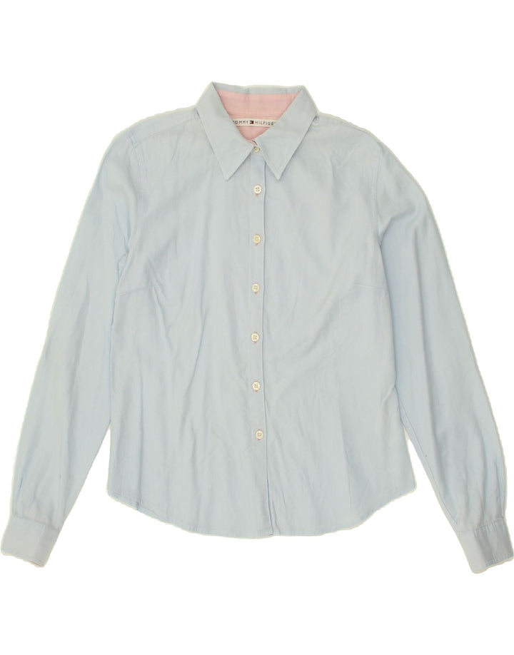 TOMMY HILFIGER Womens Shirt US 6 Medium Blue Cotton Vintage Tommy Hilfiger and Second-Hand Tommy Hilfiger from Messina Hembry 