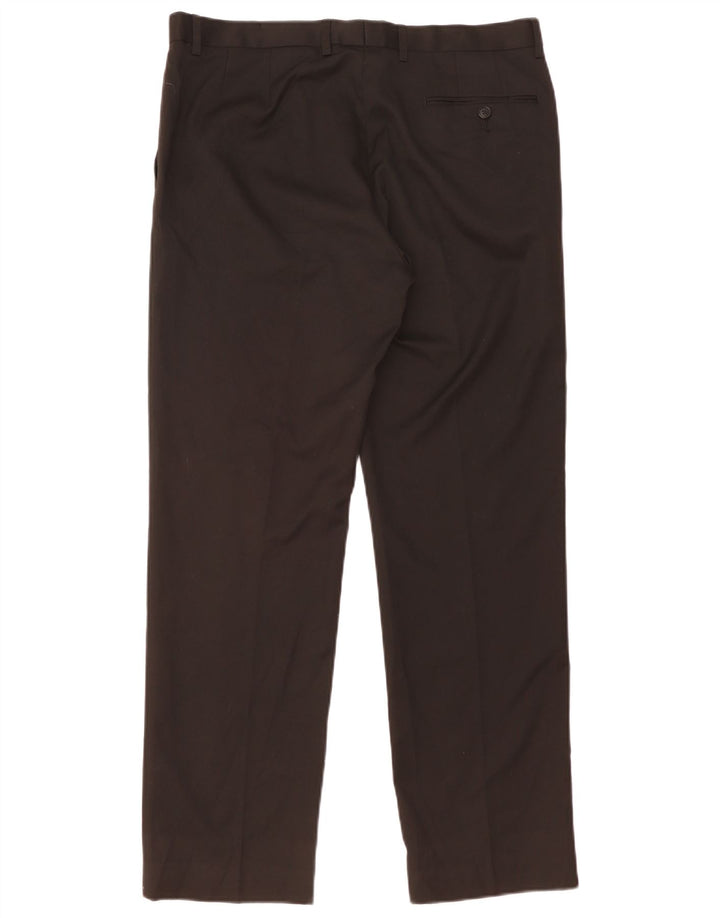Pantaloni de costum obișnuiți pentru bărbați Marks & Spencer L36 L25 Poliester negru