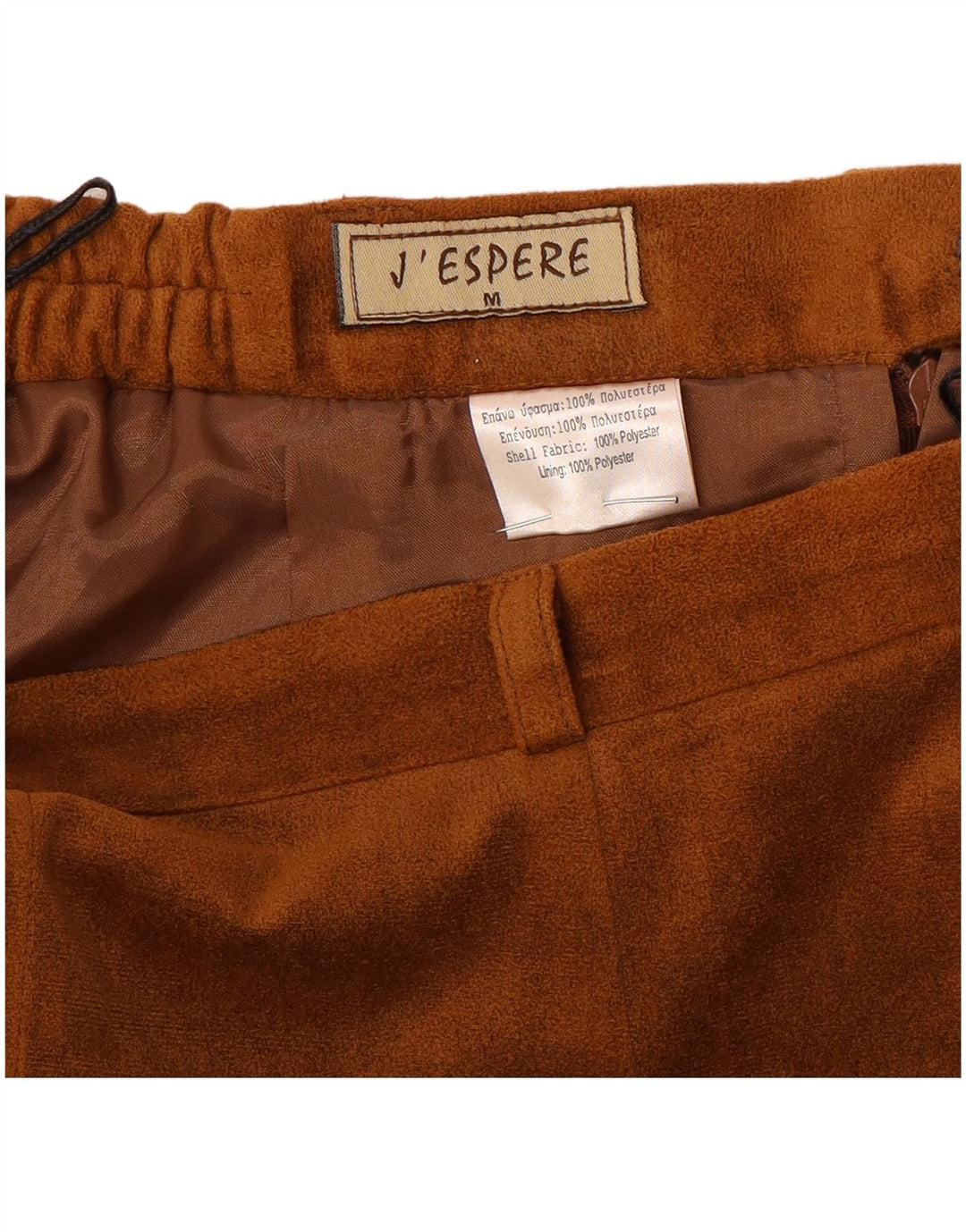 Fusta Dreaptă din Velour Vintage pentru Femei Mediu W28 Maro Poliester