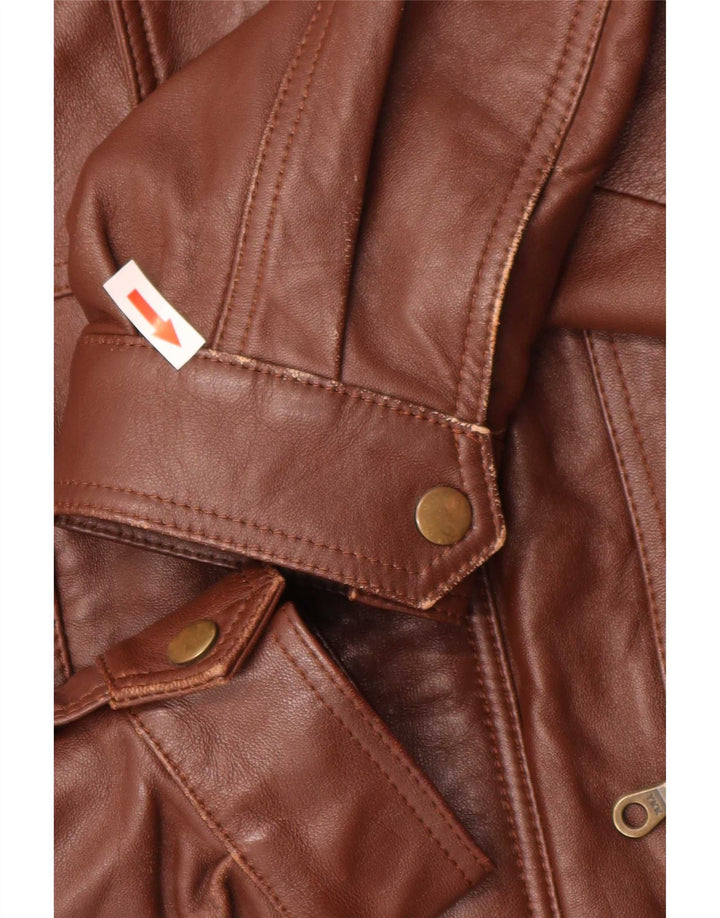 Jachetă de piele vintage pentru bărbați UK 40 mare maro