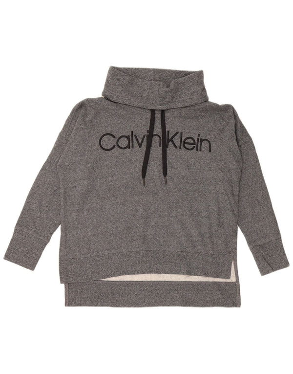 CALVIN KLEIN Pulover cu grafic supradimensionat pentru femei UK 14 Gri mediu