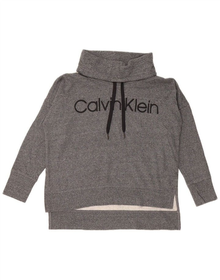 CALVIN KLEIN Pulover cu grafic supradimensionat pentru femei UK 14 Gri mediu