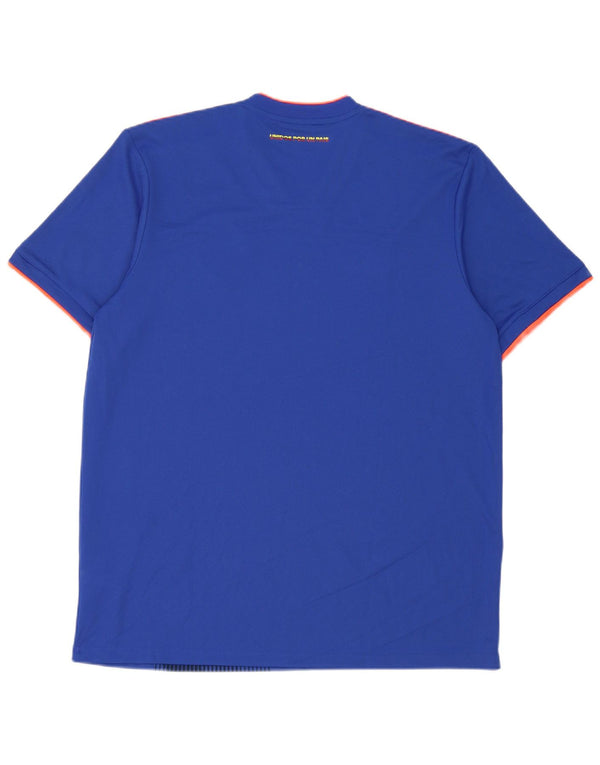 Tricou cu grafic Climalite Adidas pentru bărbați Top mare, albastru, poliester geometric