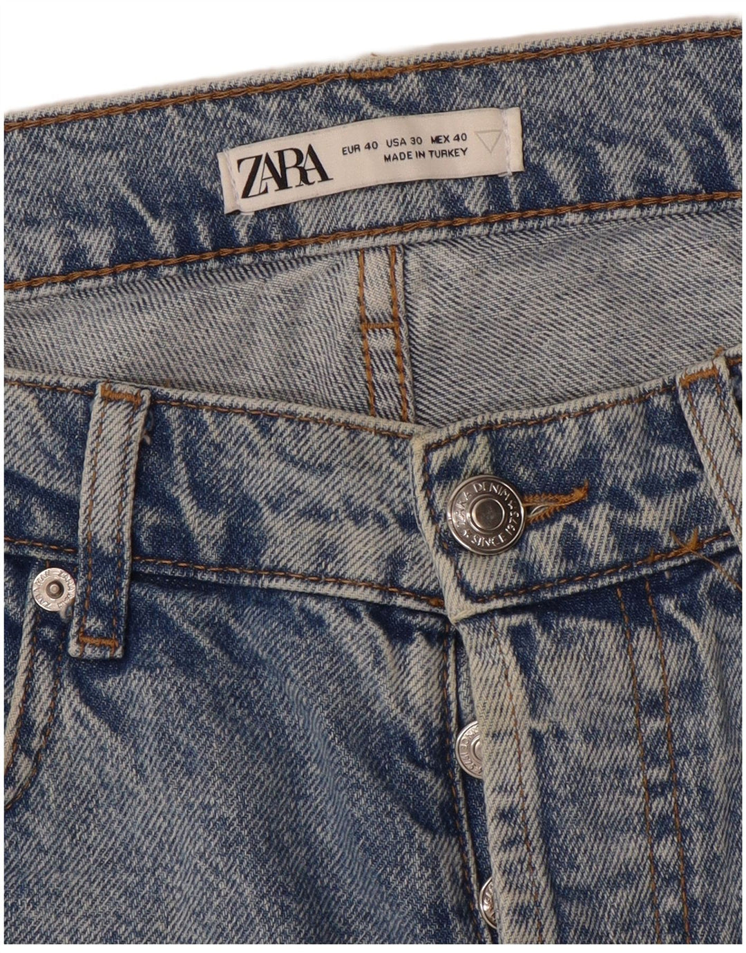 Blugi tăiați pentru bărbați ZARA EU 40 Medium W30 L25 Albastru