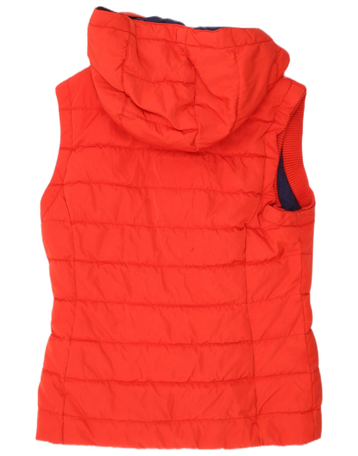JACK WILLS Gilet căptușit cu glugă pentru femei UK 8 Small Red Poliester