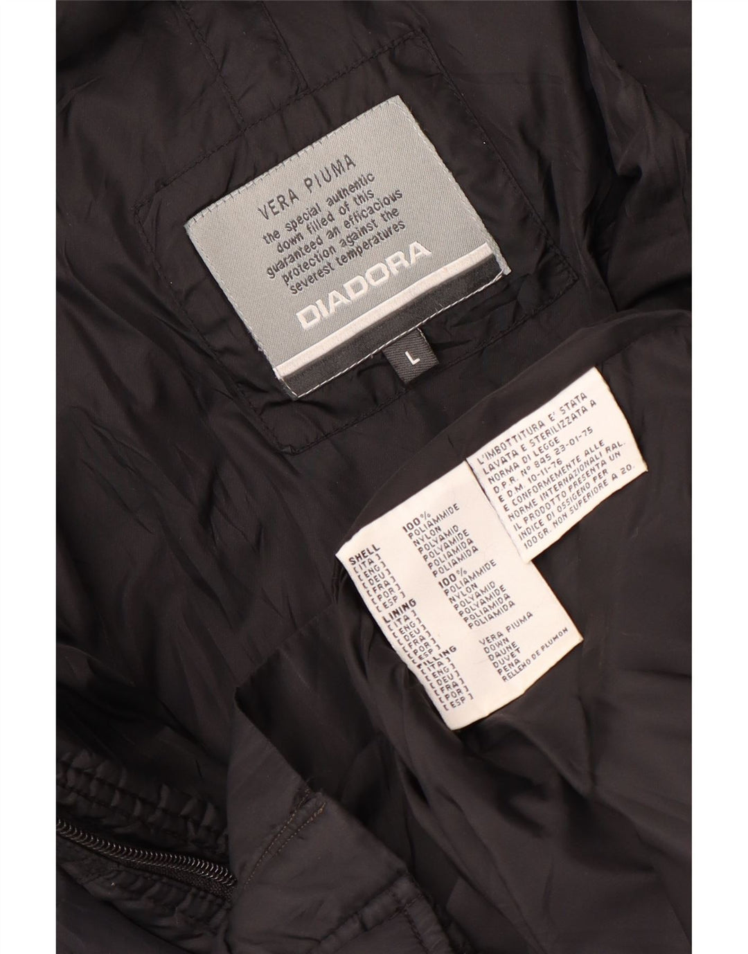 Jachetă căptușită pentru bărbați Diadora UK 40, mare, negru, nailon