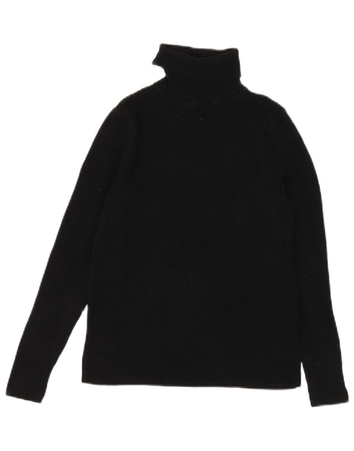 Pulover de damă Marks & Spencer crop cu gât rulat, negru mediu UK 12
