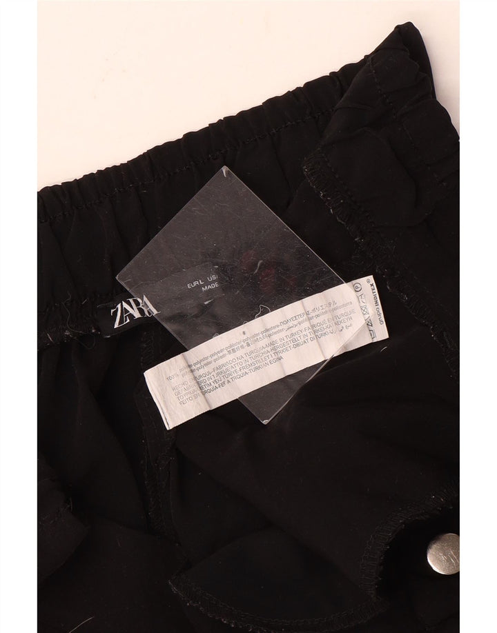 Pantaloni de jogging pentru femei ZARA Pantaloni cargo mari W3 poliester negru