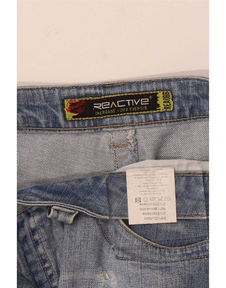 Fusta Mini Denim Distressed Vintage Femei W31 Bumbac Albastru Mediu