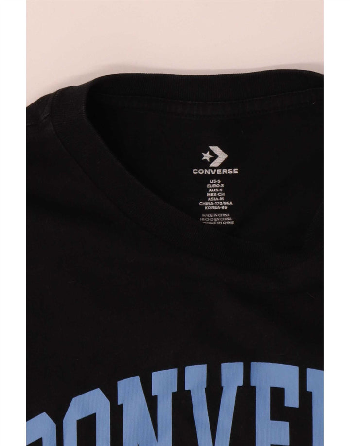 Tricou grafic Converse pentru bărbați Top mic, negru, bumbac