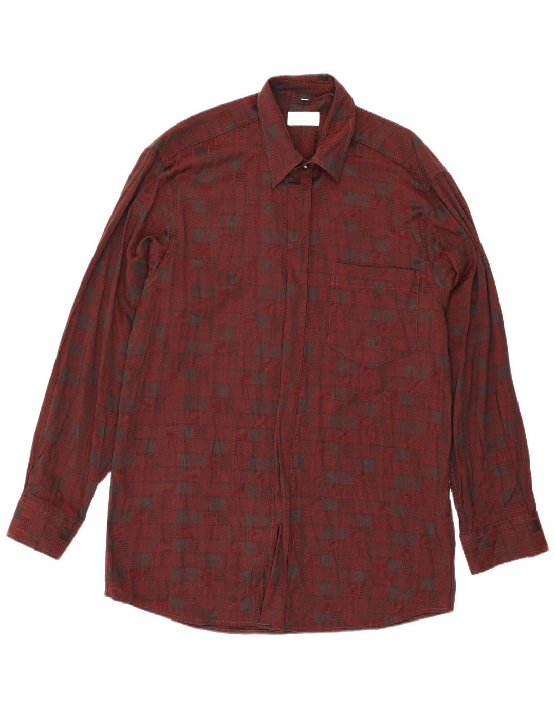 Cămașă pentru bărbați Canda Mărimea 39/40 Viscoză Geometrică Burgundy Medie