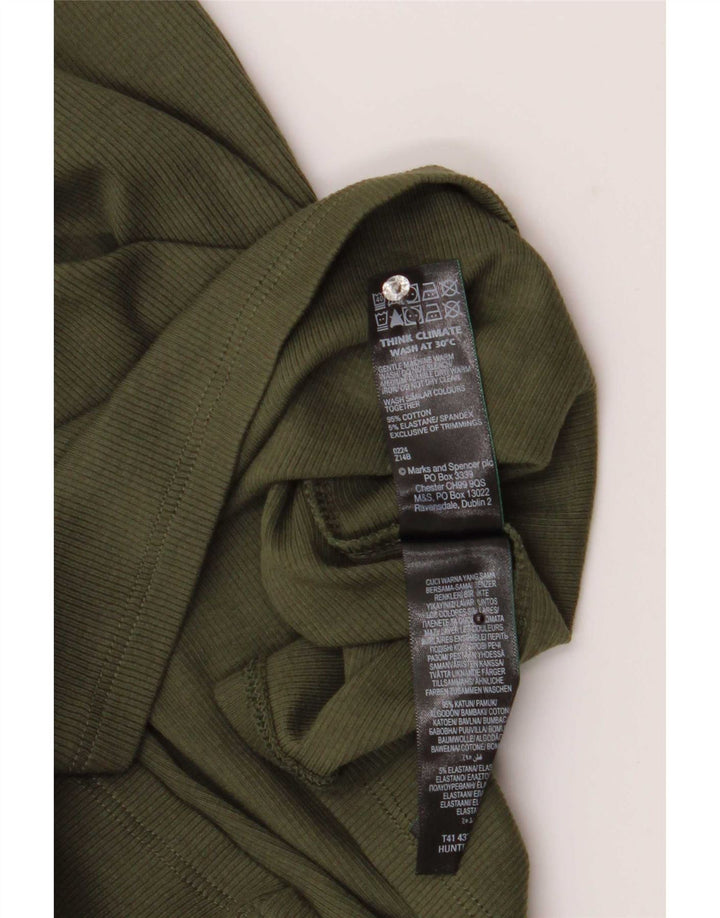 Top pentru femei Marks & Spencer cu un singur umăr UK 12 Medium Khaki Bumbac