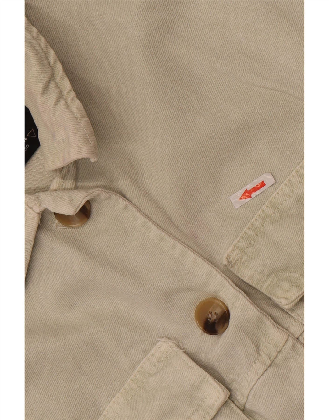 Jachetă de denim scurtă pentru femei Zara UK 10 mic bumbac alb