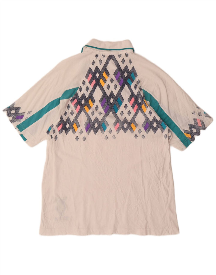 Tricou polo pentru bărbați LOTTO Medium Alb Geometric