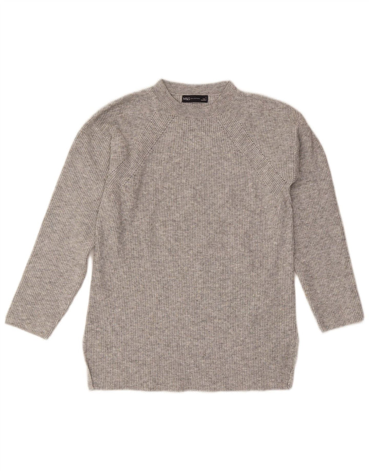 Pulover pentru femei Marks & Spencer cu decolteu rotund UK 10 mic, gri, pete