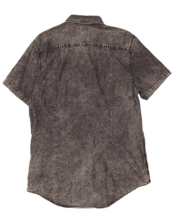 Cămașă Calvin Klein Jeans pentru bărbați, cu mânecă scurtă, slim fit, din denim, bumbac gri XL