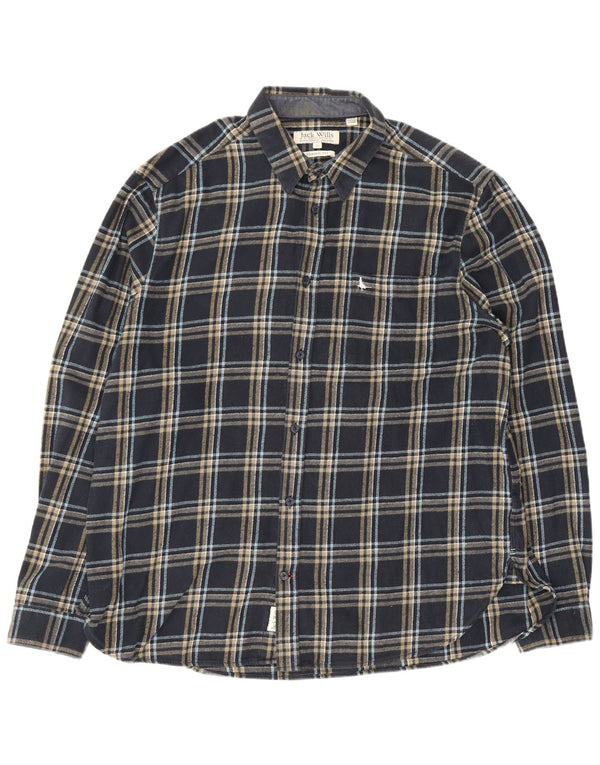 Cămașă de flanel Jack Wills pentru bărbați, XL, albastru bleumarin, cu carouri