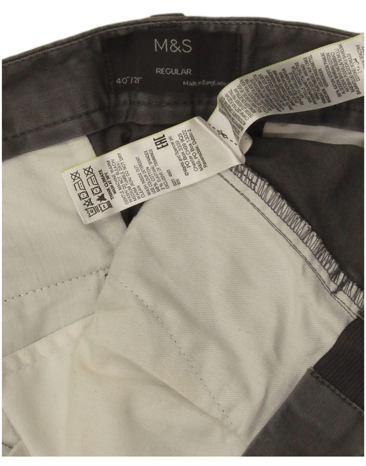 Pantaloni chino obișnuiți pentru bărbați Marks & Spencer L40 L29 bumbac gri