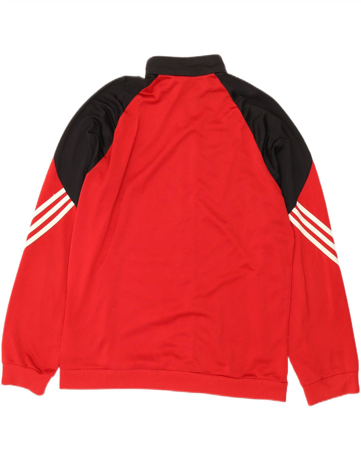 Jachetă de trening pentru bărbați Adidas, roșu mediu, poliester color bloc