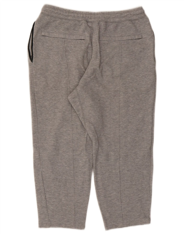 Pantaloni de trening capri Adidas pentru bărbați, bumbac cu pete, gri mediu