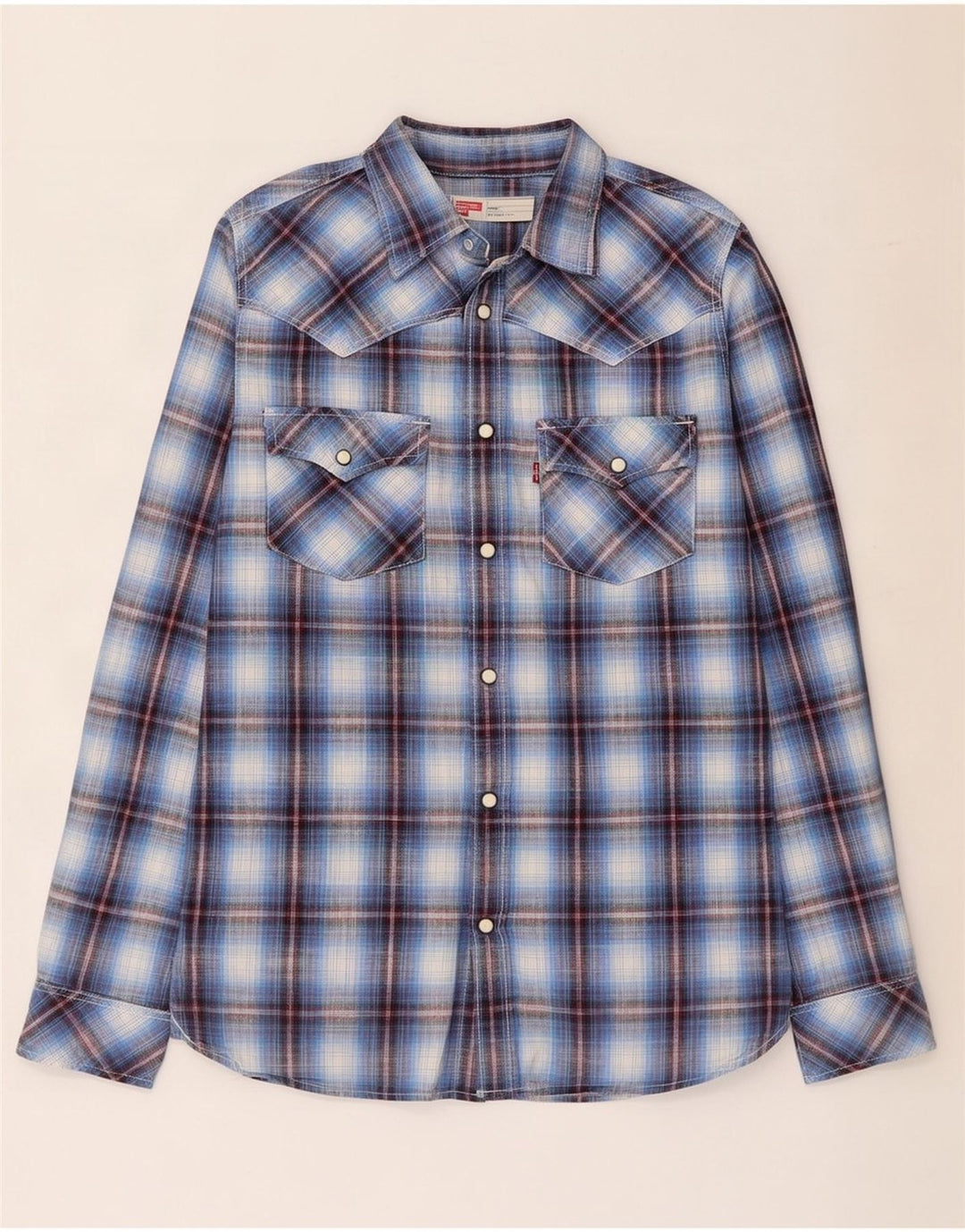 Cămașă Levi's Standard Fit pentru bărbați, bumbac cu carouri mici, albastre