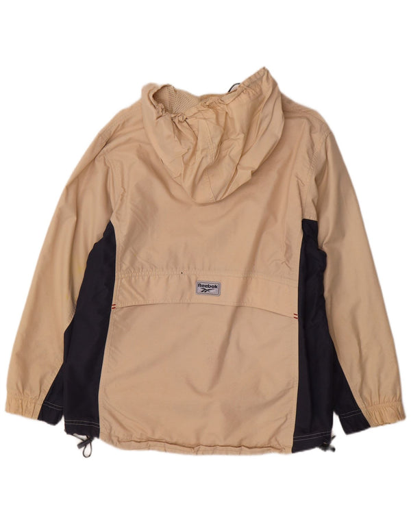 Jachetă de ploaie cu glugă Reebok pentru femei UK 12 Medium Bej Colorblock