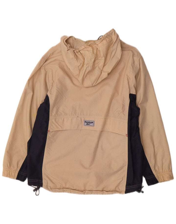 Jachetă de ploaie cu glugă Reebok pentru femei UK 12 Medium Bej Colorblock