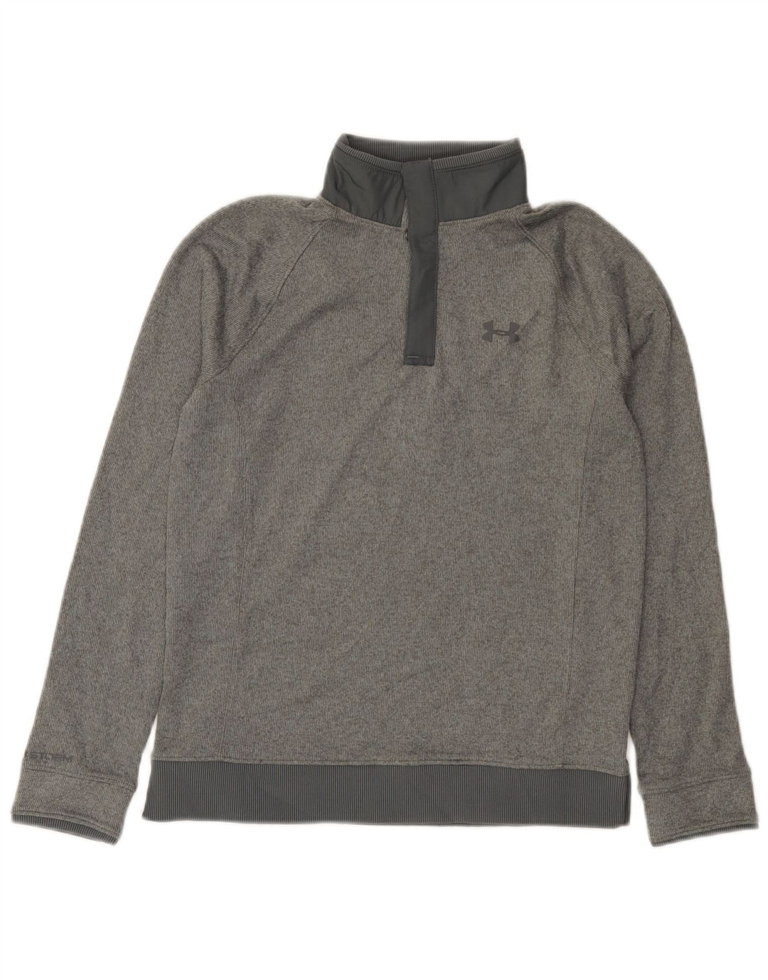 Pulover pentru băieți Under Armour, cu gât cu nasturi, 11-12 ani, mare, gri