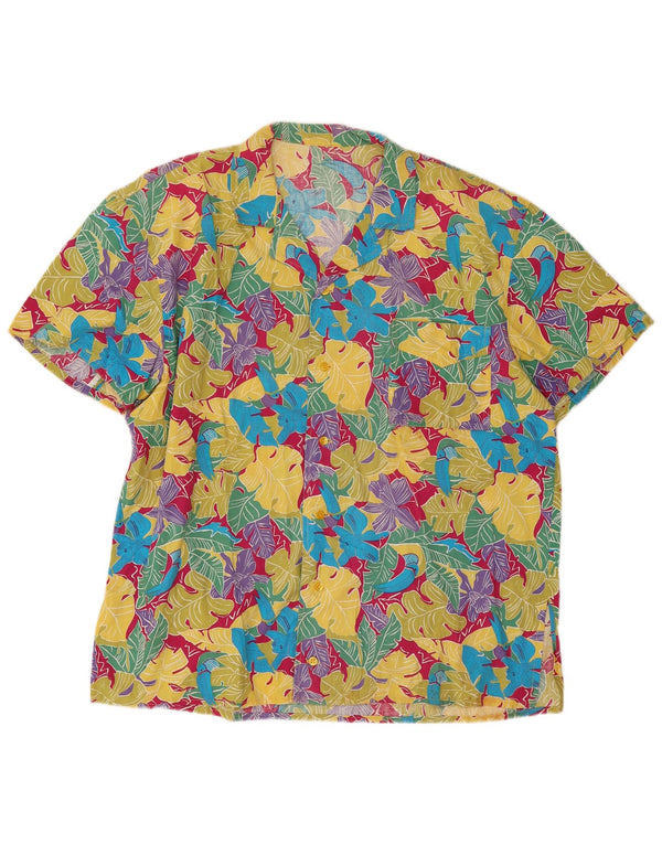 Cămașă Vintage pentru bărbați cu mânecă scurtă XL, multicoloră, florală