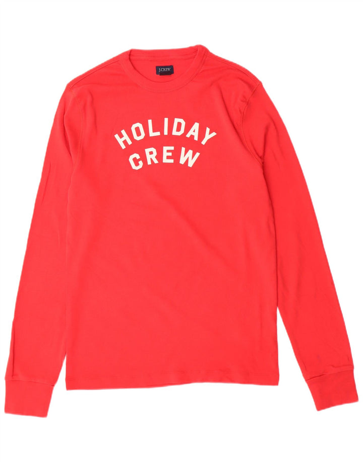Top grafic pentru bărbați J. Crew cu mânecă lungă, bumbac roșu mediu