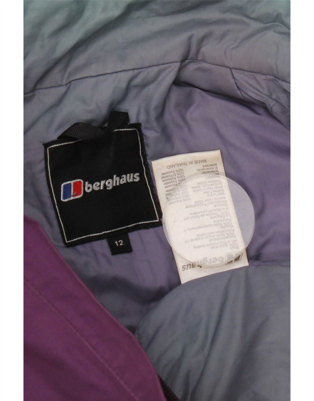 Jachetă de vânt pentru femei Berghaus cu glugă, UK 12, nailon violet mediu