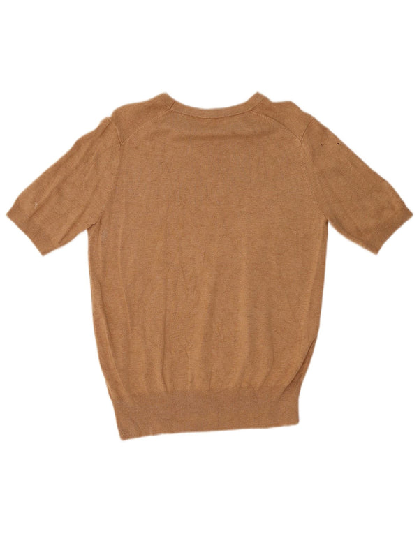 Pulover pentru damă Zara cu mânecă scurtă, cu gât de barcă, UK 14, mare, bej