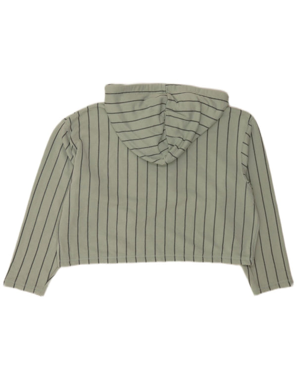 Pulover cu glugă cu grafic crop supradimensionat pentru femei Adidas UK 8 Mic cu dungi verzi