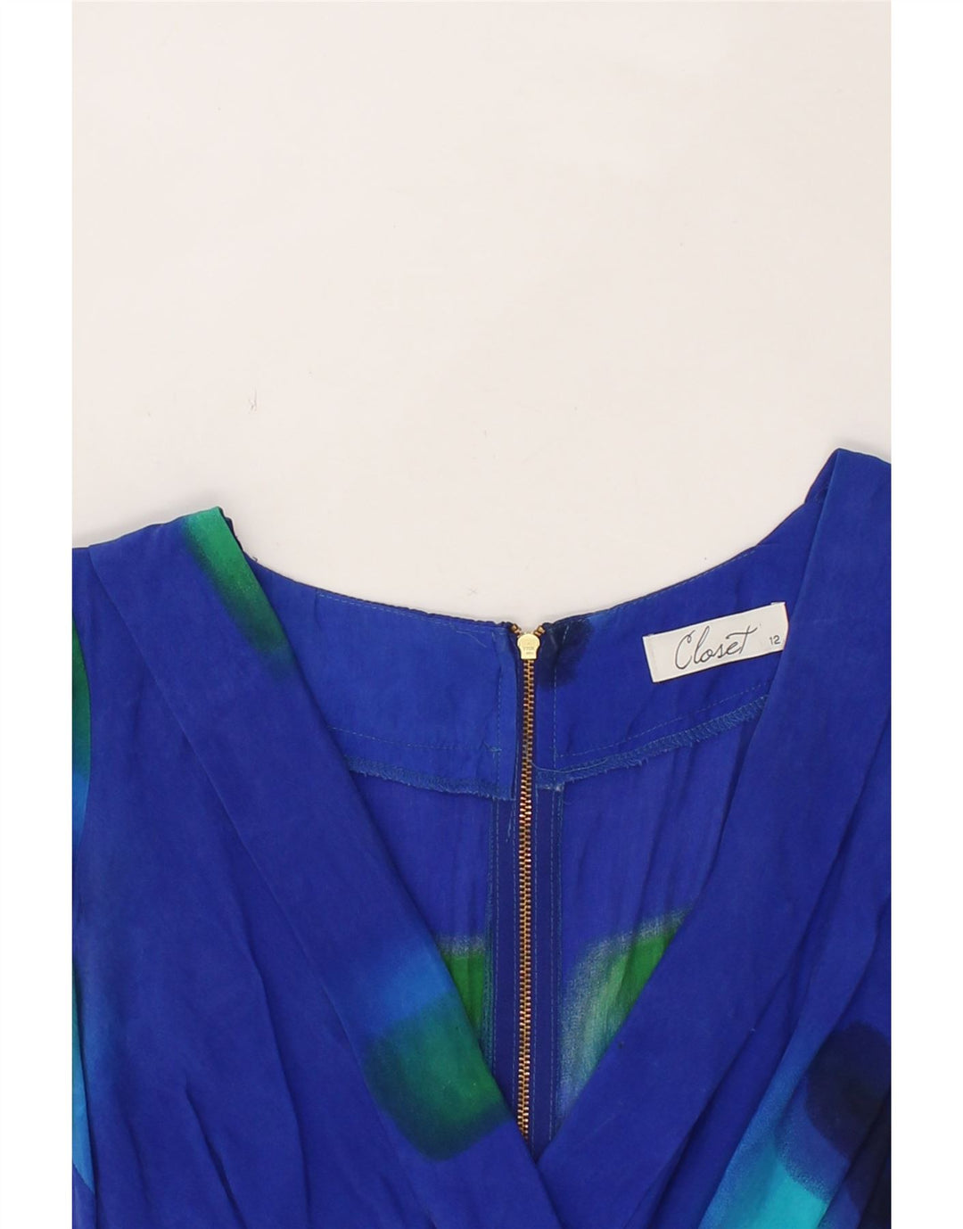 CLOSET Womens Sheath Dress UK 12 Medium  Blue Geometric Vintage CLOSET and Second-Hand CLOSET from Messina Hembry 