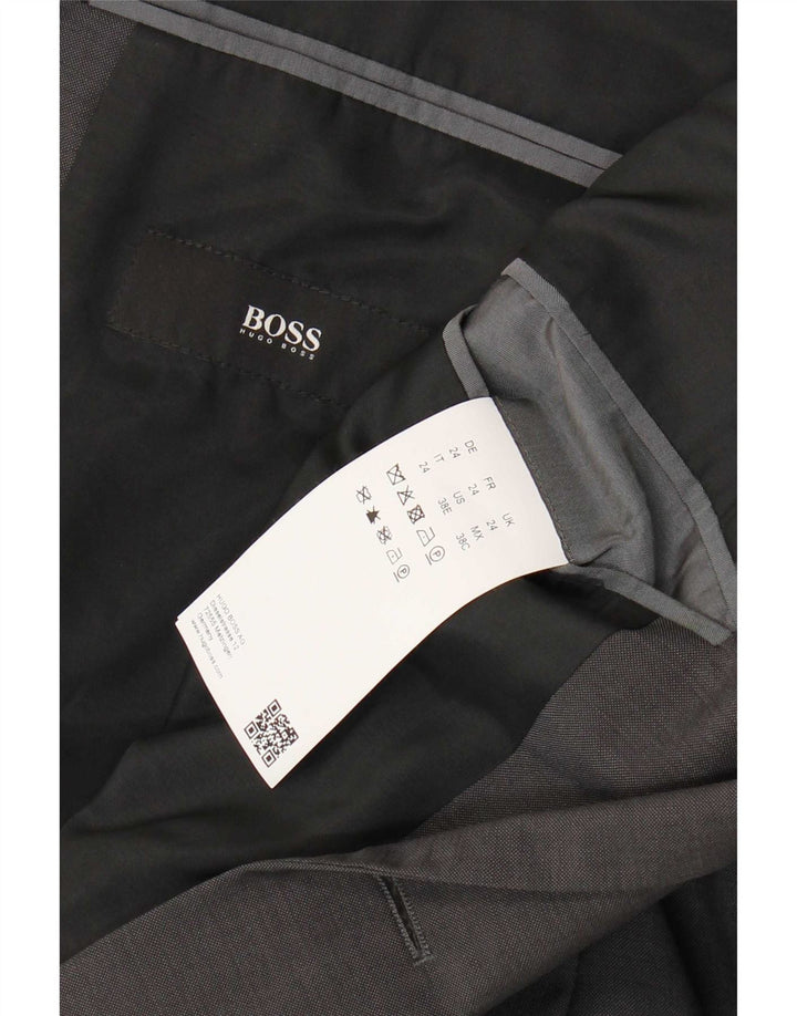 Sacou Hugo Boss pentru bărbați cu 2 nasturi, UK 36, lână virgină, gri mică