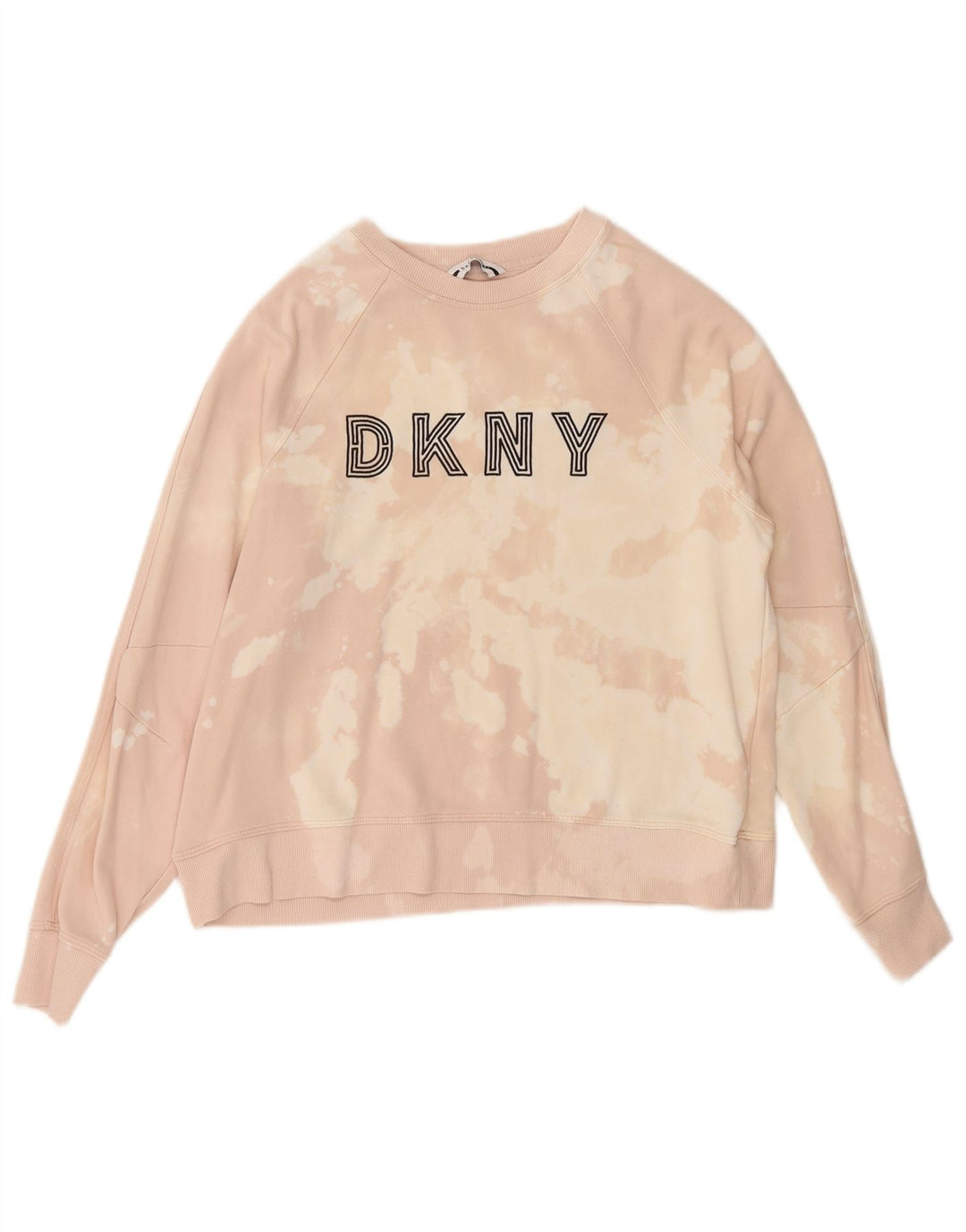 Dkny Pulover cu grafic pentru femei UK 14 Medium Pink Tie Dye Bumbac