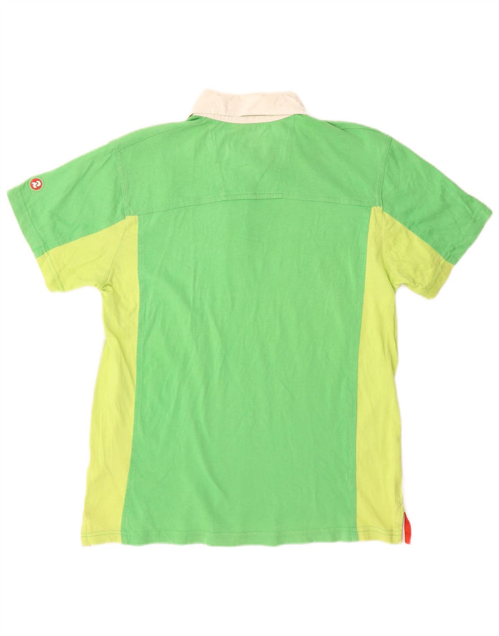 Tricou polo INVICTA pentru bărbați, bumbac color bloc verde mediu