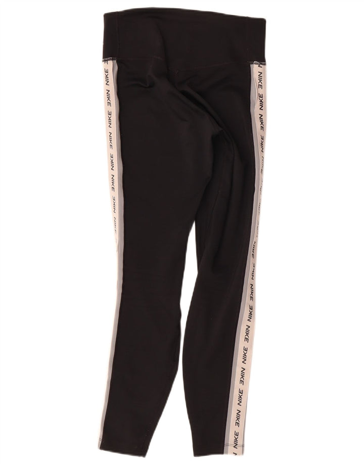 NIKE Womens Dri Fit Graphic Leggings UK 4 XS  Black Polyester