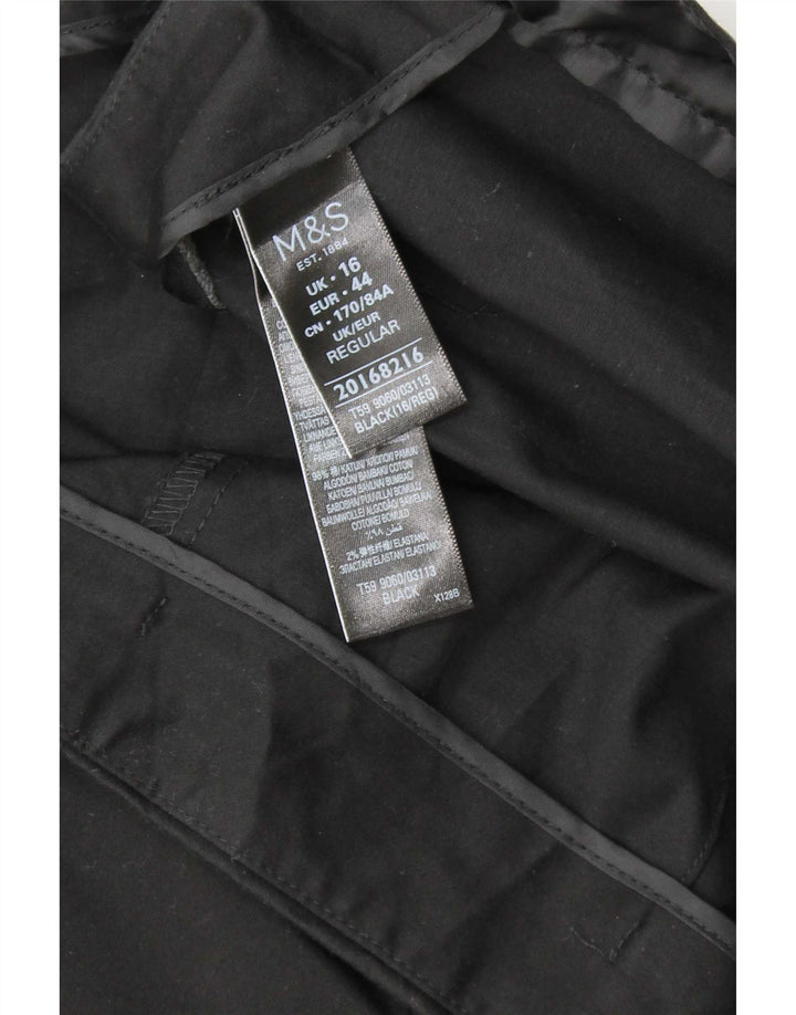 Pantaloni Capri obișnuiți pentru femei Marks & Spencer UK 16 Large W34 L21 Negru