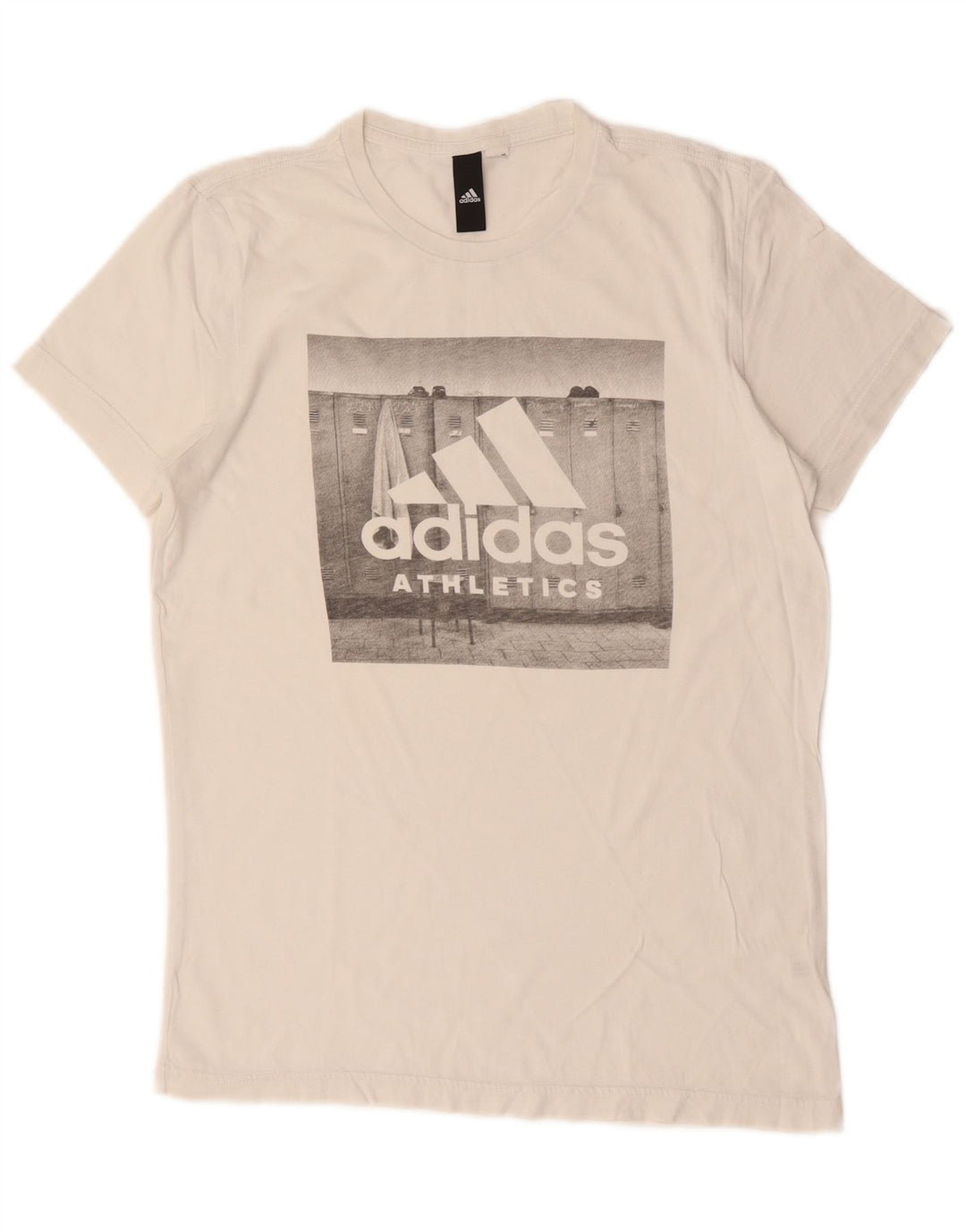 Tricou grafic pentru bărbați Adidas Top mic, alb, bumbac